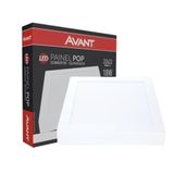 Kit 5 Paflons - Plafon Painel Avant Led 22cm Quadrado Sobrepor 1260 Lumens 6,5k 18w Bivolt