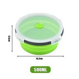 Lancheira Redonda De Silicone Tigela Dobrável De Microondas Verde-500ml