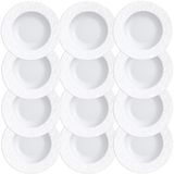 12 Pratos Raso Tramontina Marie Em Porcelana Decorada Branca 27 Cm 96011602