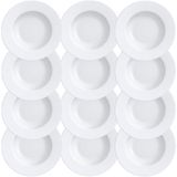 12 Pratos Raso Tramontina Maria Augusta Em Porcelana Branca 28 Cm 96010001