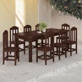 Conjunto Mesa Com 8 Cadeiras Em Madeira Maciça 200cm Castanho Olivia Shop Jm