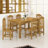 Conjunto Mesa Com 6 Cadeiras Em Madeira Maciça 160cm Marrom Olivia Shop Jm