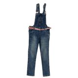 Macacão Longo Jeans Infantil com Aplique de Pérola + cinto