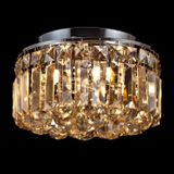 Plafon Sobrepor de Cristal Kri 20 cmx25 cmxx Bella Iluminação Âmbar