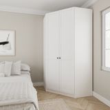 Guarda Roupa De Canto Closet Com 6 Prateleiras E Portas Americanas Modular Hera Cabecasa Madeiramade Branco Geada