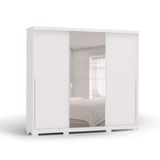 Guarda-Roupa Casal Com Espelho Agave 3 PT 4 GV Branco