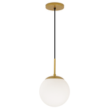 Luminária Teto Pendente Globo Vidro Jabuticaba Dourado 20cm