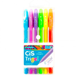 Canetas Trigel Pastel Cis Estojo 6 Cores