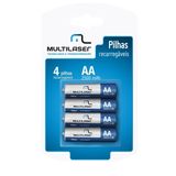 Pilha Recarregável Aa (2500Mah) 4 Unidades Multilaser MULTILASER Multilaser