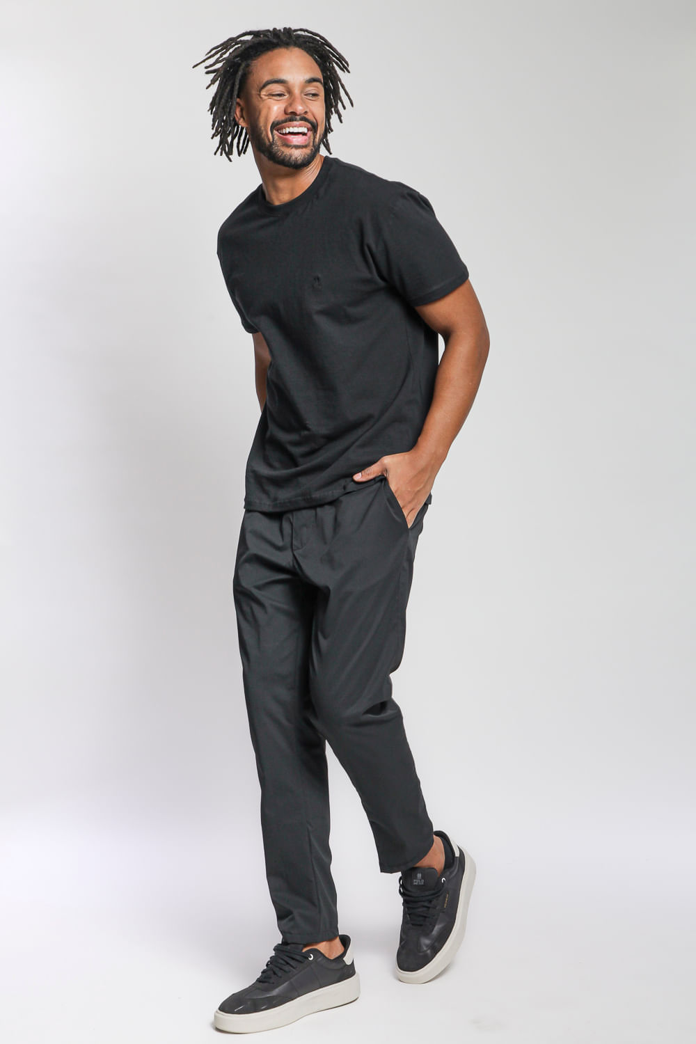 Calça Masculina Cós Elástico Polo Wear Preto