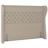 Cabeceira Cama Box Queen 160 Cm P05 Madrid Linho Bege Escuro - Lyam Decor