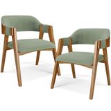 Kit 02 Cadeiras Para Sala De Jantar E Estar Living Estofada Suran L02 Bouclê Oliva - Lyam