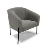 Poltrona Pé De Ferro Preto Sala De Estar Stella Suede D03 - D&#39;rossi Cor Grafite