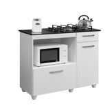 Balcão Para Cooktop 4 Bocas E Forno 2 Portas 1 Gaveta Violeta Kaiki Móveis