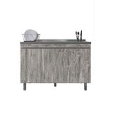 Balcão Gabinete De Pia Sem Tampo 120cm 3 Portas Manu - Ajl Móveis Cor Rustico