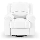 Poltrona Do Papai Reclinável Sala De Cinema Barcelona Glider Manual Giratória Usb Pu Branco
