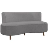 Sofá Chaise Living 2 Lugares 135cm Sala De Estar Istambul K01 Bouclê Cinza - Lyam Decor