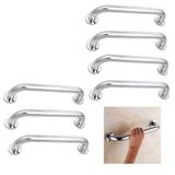 Alça De Apoio 30cm Inox Barra Kit 7 Unidades Banheiro Segurança Corredor Suporte Corrimao