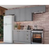 Kit De Cozinha Modulada 5 Peças Americana (3 Aéreos. 1 Balcão, 1 Complemento) Cinza - Henn