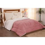 Edredom Coberdrom Queen Sherpa Pele De Carneiro E Soft Rose
