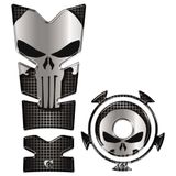 Kit Protetor Tanque E Bocal Adesivo Moto Yamaha Fz15 Punisher Cor Cinza