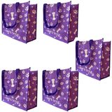 Bolsa Ecologica Ecobag Kit 5 Uni Sacola Ombro Reutilizavel Compras Mercado Economia