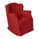 Poltrona Cadeira Amamentação Balanço Conforto Suede Manuela Cor:vermelho