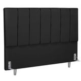 Cabeceira Casal Estofada Verticale Para Cama Box De 138cm Cor:preto