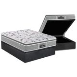 Cama Box Baú Casal: Colchão Anatômico D45 - Ep Guarda Costas Pillow + Base Crc Suede Gray(138x188)