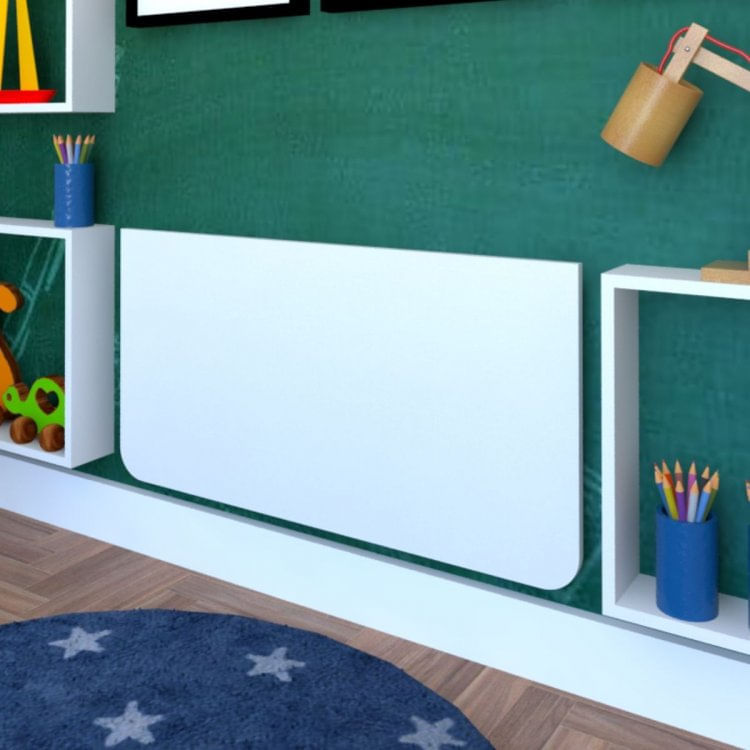 Mesa Dobrável 60cm com Canto Arredondado Bramov Móveis Branco