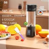 Liquidificador Portátil Mini Juicer 6 Lâminas 380ml Usb Recarregável