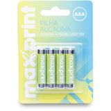 Pilha Alcalina Maxprint Aaa Palito 1,5v C/4 Unidades