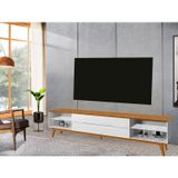 Rack Para Tvs Até 65 Polegadas 181cm 2 Gavetas 4 Nichos Tebarrot Branco/nature