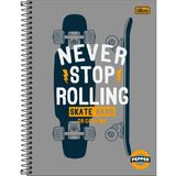 CADERNO PEPPER 80 FLS NEVER STOP ROLL