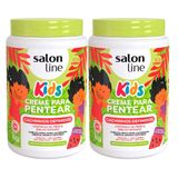 Kit Creme De Pentear Salon Line Cachinhos Definidos Kids 1kg - 2 Unidades