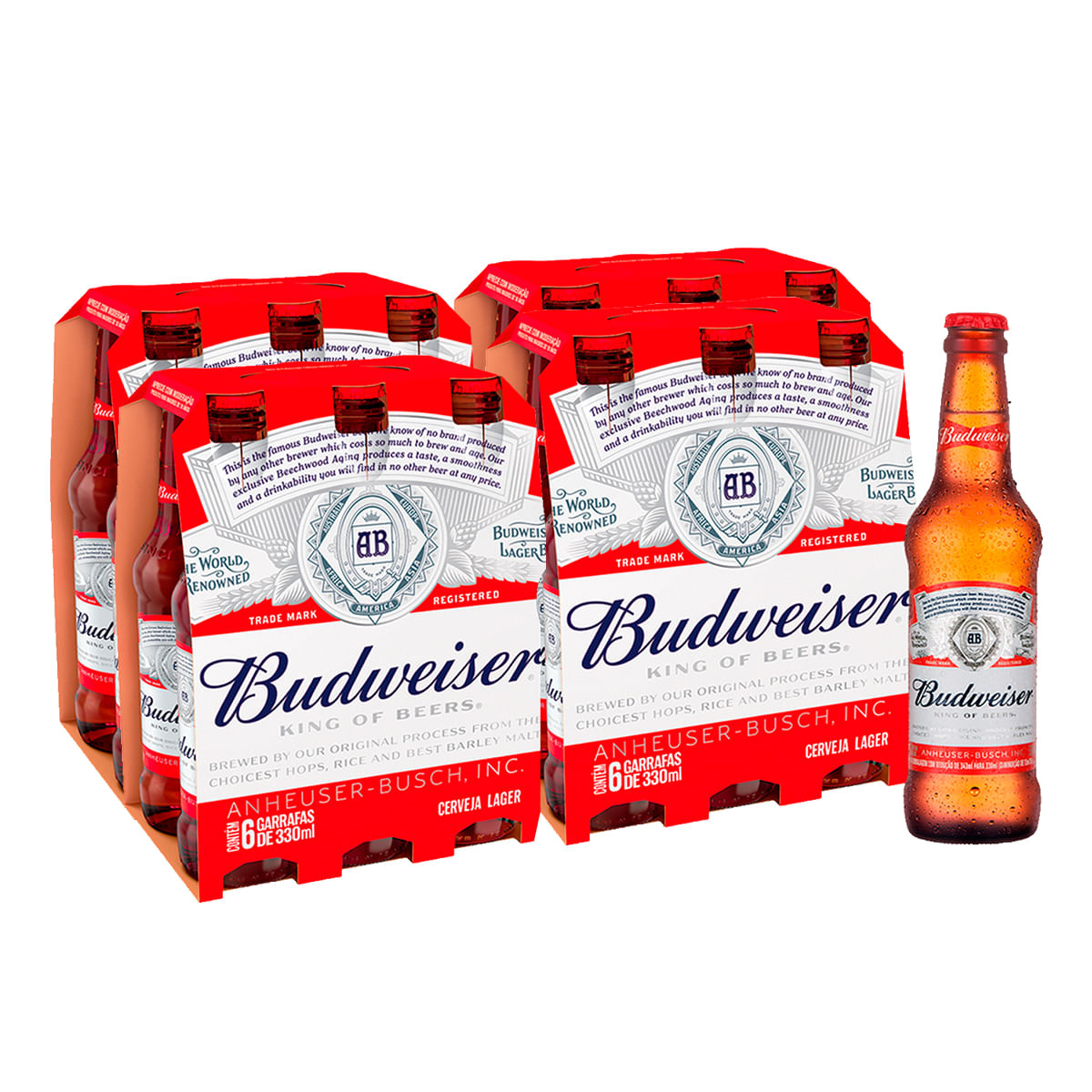 Cerveja Budweiser Long Neck 330ml - 12 Unidades - Carrefour