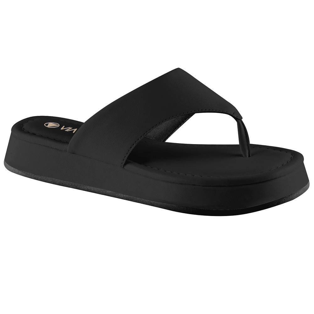 Chinelo Via Uno Flat Form Ref 803024sdavv Preto 033