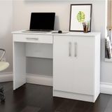 Mesa Computador Com Portas E Gavetas Space Branco