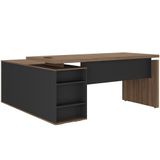 Mesa Para Escritório Home Office Em L 170x155cm Unik A02 Nogal Preto