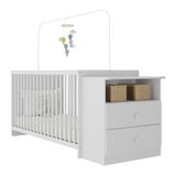 Berço Cômoda Para Colchão 60 X 130 Cm Multimóveis Meu Bebê Fg2870 Branco