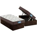 Cama Box Baú Solteiro: D28 - Ep Guarda Costas Prómiddle Double Face + Base Crc Suede Brown