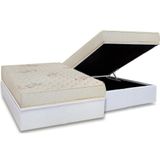 Conjunto Box Baú Casal: Colchão Espuma Luckspuma D45 Gran Luck + Base Crc Courano White(138x188)