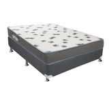 Cama Box Casal: Colchão Espuma D33 Ortobom Light + Base Crc Suede Gray(138x188)