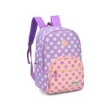 Mochila De Costas Up4you Roxo Com Bolinhas Azul - Luxcel