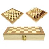Jogo De Xadrez Damas E Gamão Dobrável Em Madeira 2 Em 1 Grande Hoyle Games Tabuleiro 35 X 35 Cm