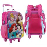 Mochila Princesas Disney Bolsa Rodinha Infantil 16l Rosa