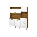 Cozinha Modulada Completa Smart 3nichos Microondas E Adega C-5portas E 2gavetas 180x196cm Freijó-branco - Nesher