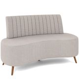 Sofá Chaise Living 2 Lugares 160cm Para Sala Cayman K01 Linho Cru