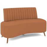 Sofá Chaise Living 2 Lugares 135cm Para Sala Cayman K01 Bouclê Mostarda