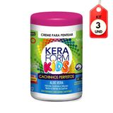 Kit C/03 Skafe Keraform Kids Cachonhos Creme P/ Pentear 1kg